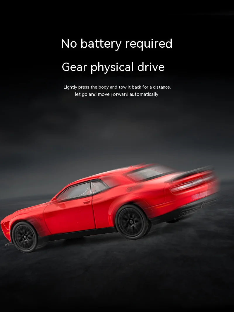 Dodge Challenger Hellcat Toy Car para 1:32 Escala Die Cast Metal Cars Toy Pull Back Hellcat Model Cars com Som e Luz Hellc