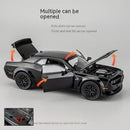 Dodge Challenger Hellcat Toy Car para 1:32 Escala Die Cast Metal Cars Toy Pull Back Hellcat Model Cars com Som e Luz Hellc