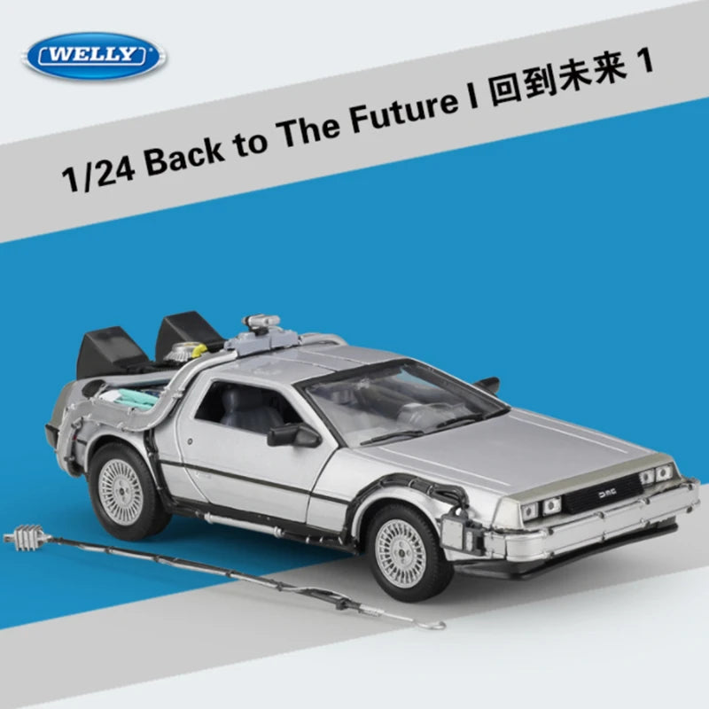 DeLorean Time Machine De Volta para o Futuro Modelo de Carro de Metal Fundido Simulação Coleção Brinquedo Infantil Presente