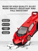 Lamborghini esportivo modelo Veneno, escala 1/24, porta que pode ser aberta, carro de brinquedo com roda dianteira dirigível