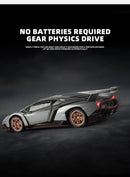 Lamborghini esportivo modelo Veneno, escala 1/24, porta que pode ser aberta, carro de brinquedo com roda dianteira dirigível