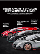 Lamborghini esportivo modelo Veneno, escala 1/24, porta que pode ser aberta, carro de brinquedo com roda dianteira dirigível