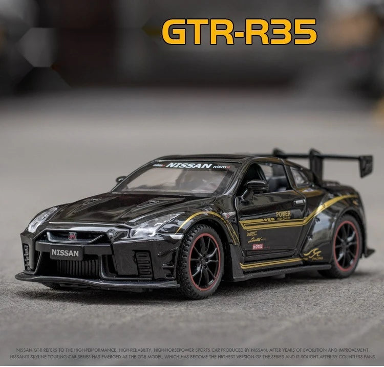 NISSAN GTR R35 Carro Esportivo Liga Modelo de Carro Diecasts e Veículos de Brinquedo Carros de Brinquedo Simulação Brinquedos Infantis para Presentes de Crianças Brinquedo