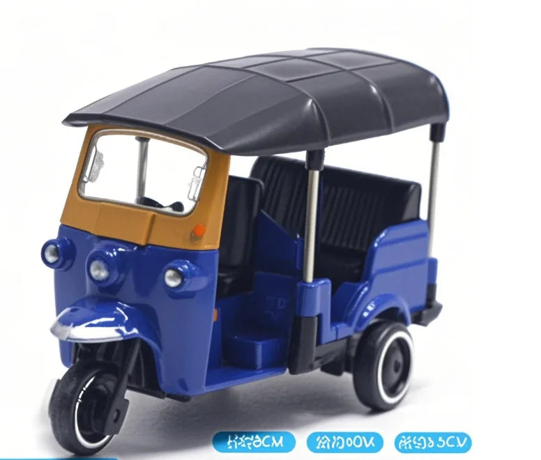 Triciclo Retro Modelo Carro Vermelho Azul Preto Modelo Bolo Enfeites Presente Brinquedos Veículo Rebote Deslizante Veículo Elétrico