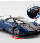 Pagani Huayra BC Blu Francia/Candy Blue com detalhes em carbono, modelo de carro 1/18 da Autoart