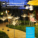 1 pacote de luzes solares para fogos de artifício ao ar livre, iluminação de feriados, luzes de fogos de artifício para jardim, pátio, Halloween, Natal, casamento, decoração de parede